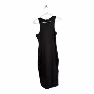 Charlotte Russe Black Sleeveless Midi Dress with Side Slit Size S